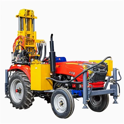 Plataforma de perforació pneumàtica de pous d'aigua muntada en tractor