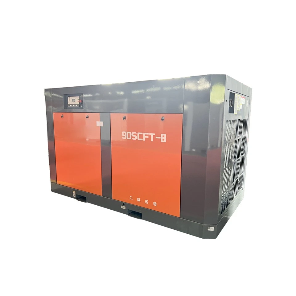 Compressor d'aire elèctric de cargol rotatiu muntat en camió